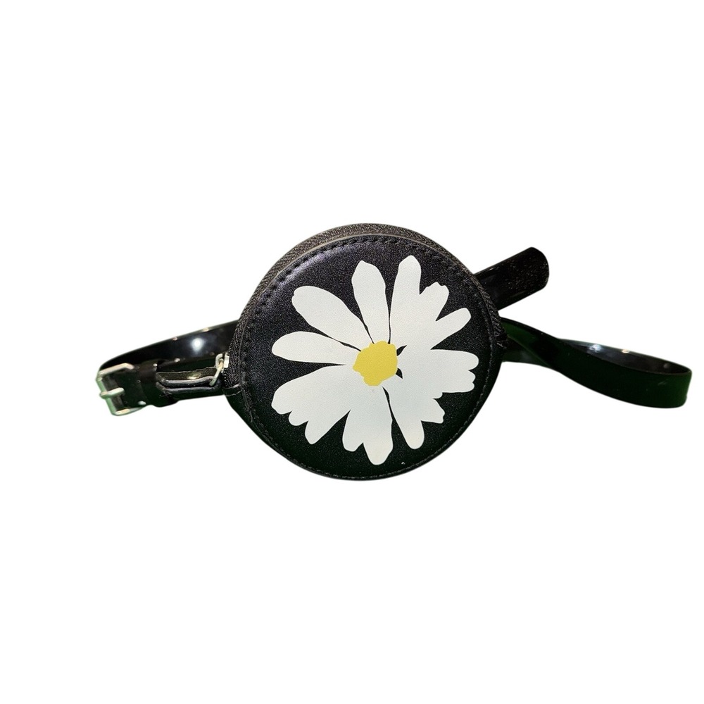 No Boundaries Women Black Vinyl Daisy Flower Belt Bag Fanny Pack L/XXL WG29A550F